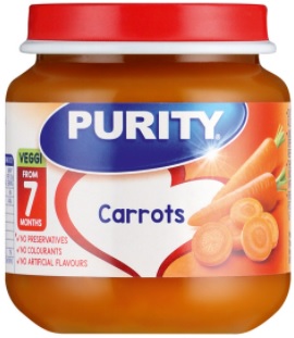 Purity Jar 2nd Foods Carrots- 125.0ml - Shrink Wrap 6