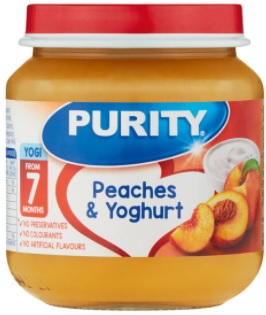 Purity Jar 2nd Foods Peaches &amp; yoghurt- 125.0ml - Shrink Wrap 6