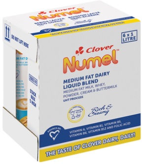 Clover Numel Medium Fat Dairy Liquid Blend - 1.0l - Case 6