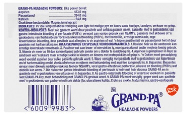 Grandpa Headache Powders Sachet - 1.0'S - Shrink Wrap 144