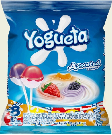 Yogueta Assorted Flavoured Lollipops - 8.0'S - Case 20