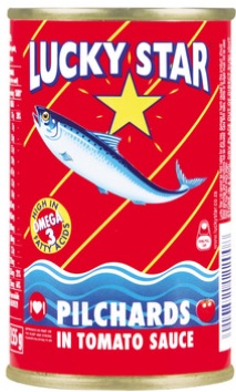 Lucky Star Canned Pilchards Tomato Sauce- 155.0g - Case 24