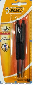Bic Clic Ball Point Pen Medium Black- 2.0'S - Case 10