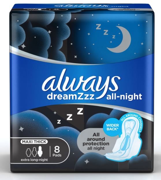 Always Sanitary Pads Maxi Night Extra Long - 8.0'S - Case 24