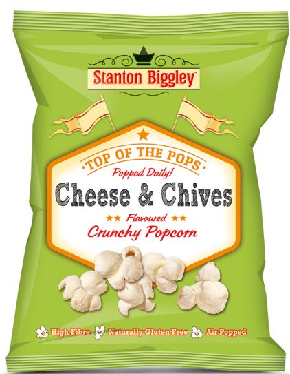 Stanton Biggley Crunchy Popcorn Cheese And Chives- 90.0g - Case 16